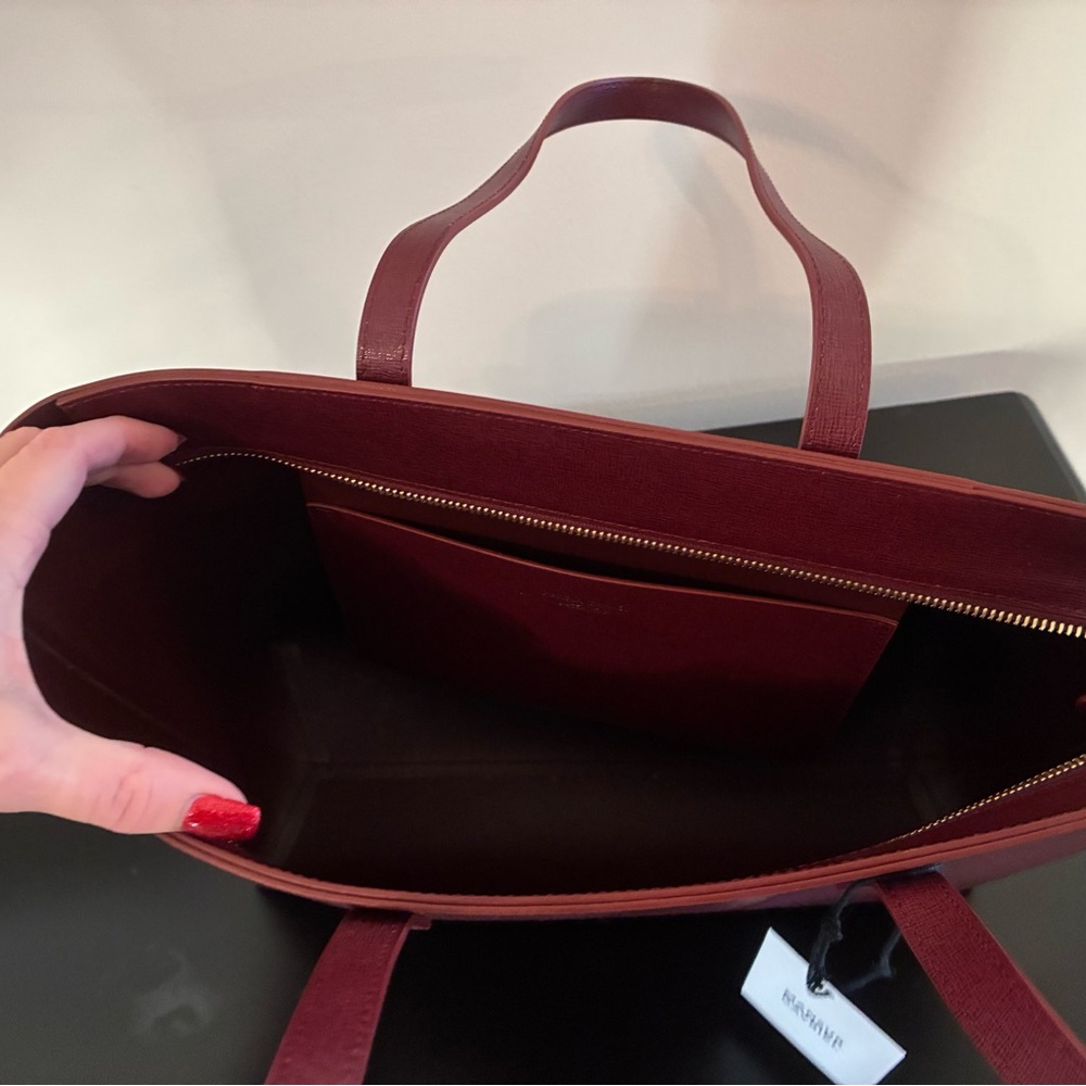 Mansur Gavriel Claret small zip Tote - Picture 4 of 12
